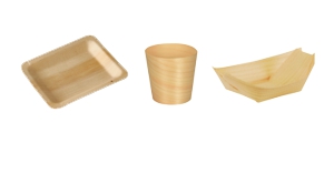 Fingerfood-Teller & -Schalen aus Holz