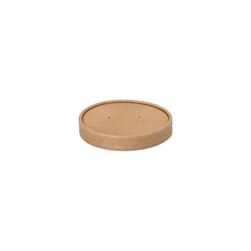 Deckel für Suppenbecher To Go, Pappe "pure", Ø 9,8 cm, braun - Bild 1