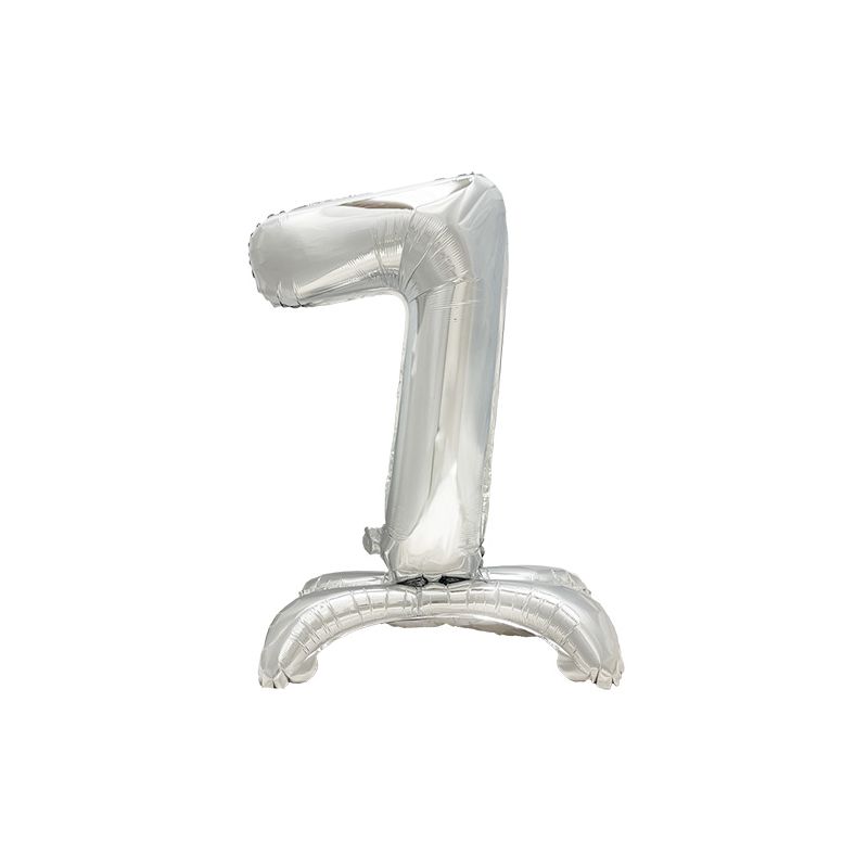 Folienluftballon 73 cm silber "7" stehend - Bild 1 Folienluftballon 73 cm silber "7" stehend - Bild 1