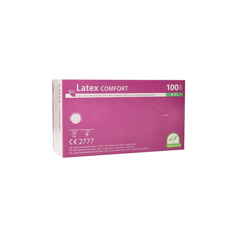 Latexhandschuhe, puderfrei, natur, Größe L, "Medi-Inn®", "Comfort" - Bild 1