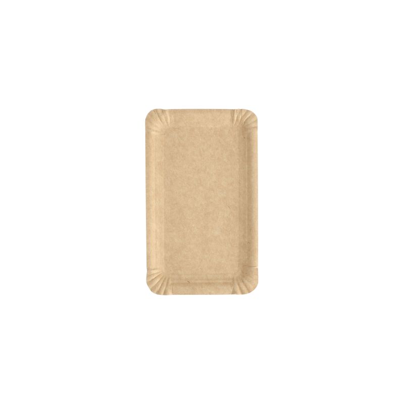 Pappteller eckig "pure" 11 x 17,5 cm braun - Bild 1