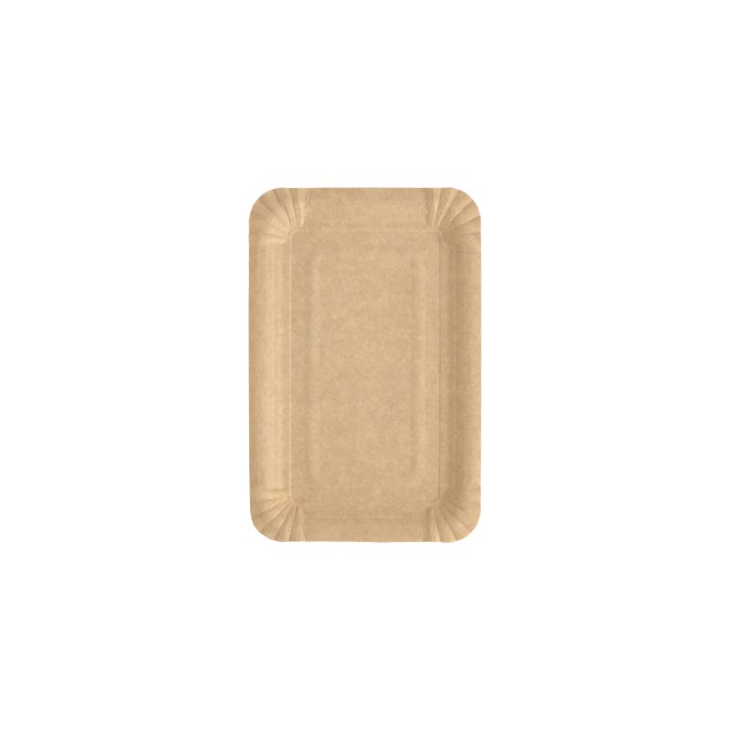 Pappteller eckig "pure" 13 x 20 cm braun - Bild 1