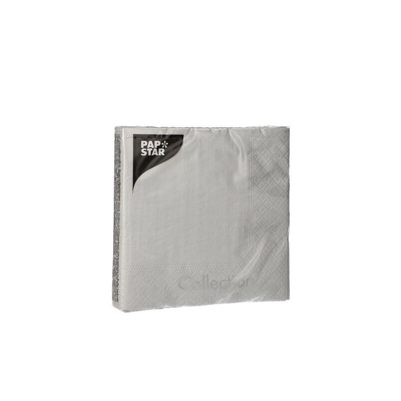 Servietten, 3-lagig 1/4-Falz 25 x 25 cm silber "Cheers" - Bild 1 Servietten, 3-lagig 1/4-Falz 25 x 25 cm silber "Cheers" - Bild 1