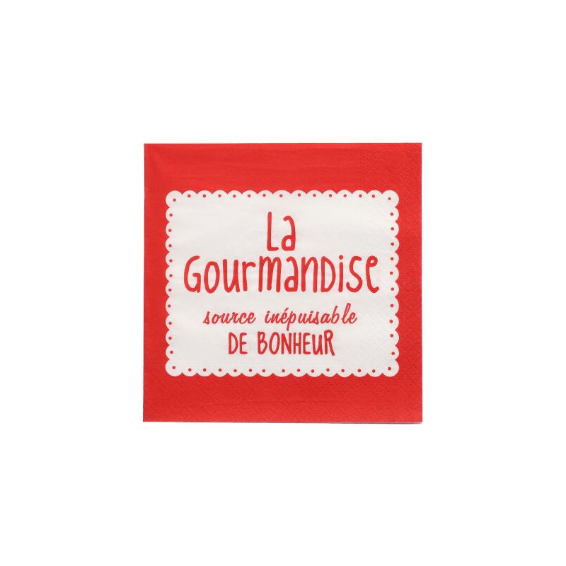 Servietten, 3-lagig 1/4-Falz 33 x 33 cm rot "La Gourmandise" - Bild 1 Servietten, 3-lagig 1/4-Falz 33 x 33 cm rot "La Gourmandise" - Bild 1