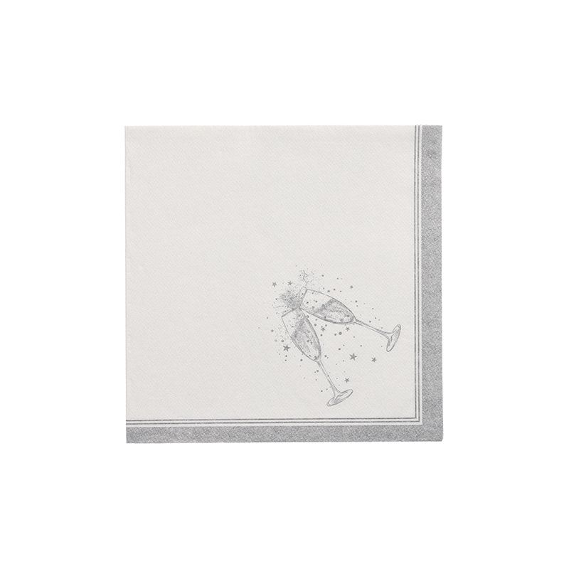 Servietten "ROYAL Collection" 1/4-Falz 40 x 40 cm silber "Festivities" - Bild 1