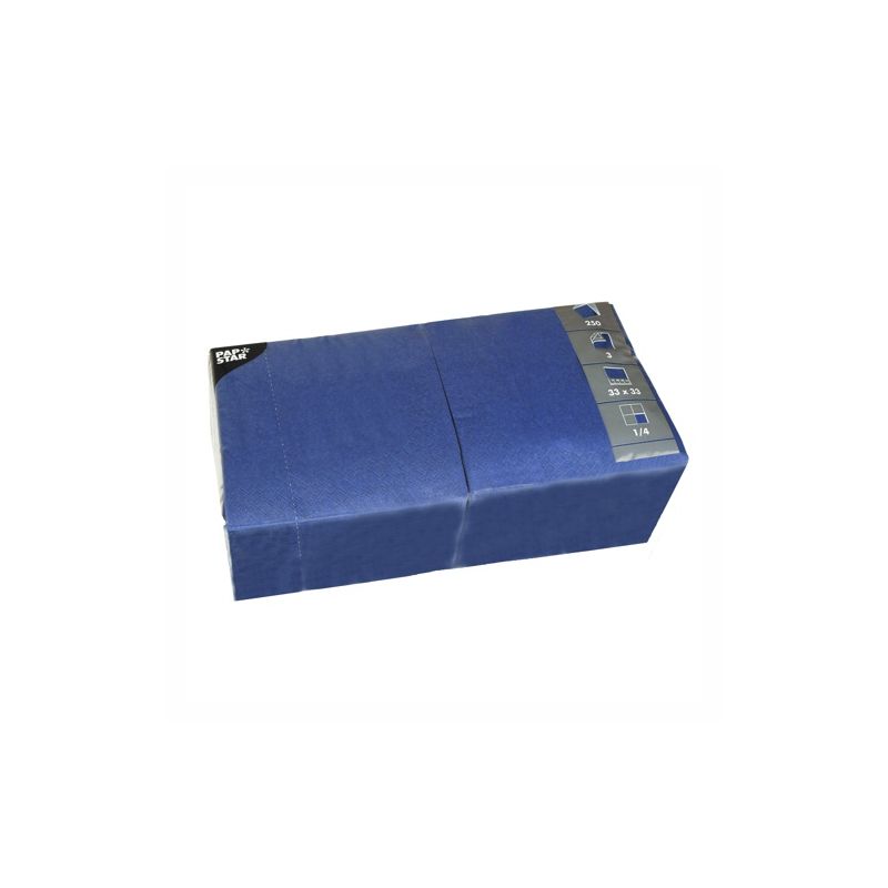 Servietten, dunkelblau 3-lagig 1/4-Falz 33 x 33 cm - Bild 1 Servietten, dunkelblau 3-lagig 1/4-Falz 33 x 33 cm - Bild 1