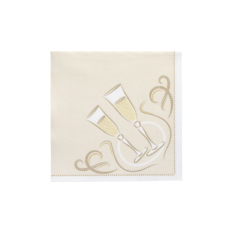 Servietten, gold "ROYAL Collection" 1/4-Falz 40 x 40 cm "Festive Moments" - Bild 1