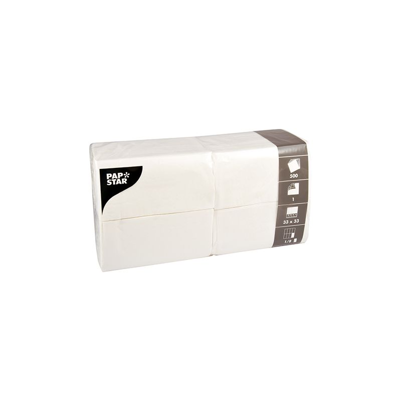 Servietten, weiss 1-lagig 1/8-Falz 33 x 33 cm - Bild 1 Servietten, weiss 1-lagig 1/8-Falz 33 x 33 cm - Bild 1