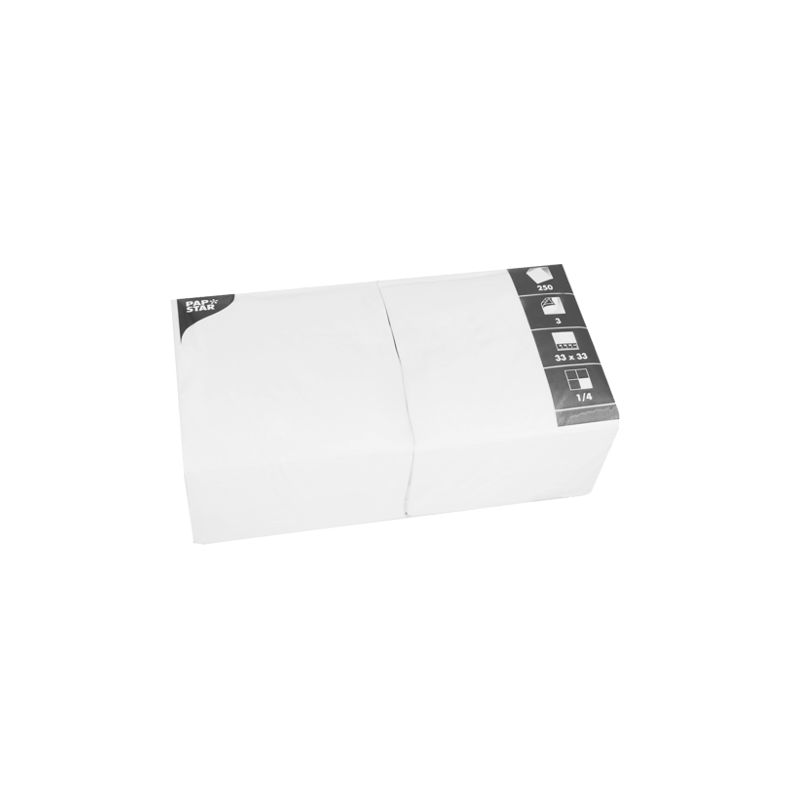 Servietten, weiss 3-lagig 1/4-Falz 33 x 33 cm - Bild 1 Servietten, weiss 3-lagig 1/4-Falz 33 x 33 cm - Bild 1