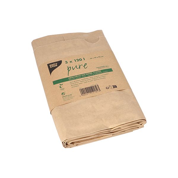 Bio-Kompostsäcke aus Papier, 120 l, braun, H 95 x B 70 x T 25 cm - Bild 1