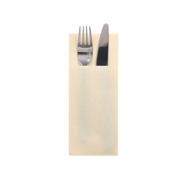 Airlaid Bestecktaschen, 40 x 33 cm, 1/8-Falz, creme - Bild 1