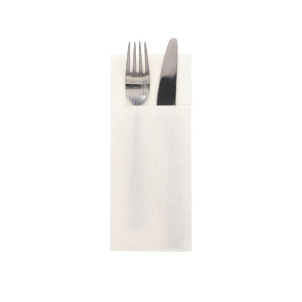 Airlaid Bestecktaschen, 40 x 33 cm, 1/8-Falz, weiss - Bild 1