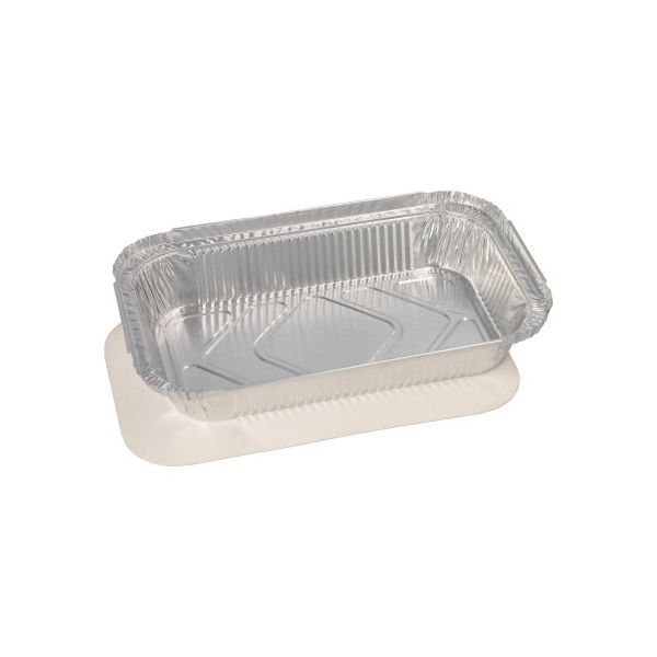 Aluschalen + Einlegedeckel, PP-beschichtet eckig 0,65 l 3,4 x 13 x 22 cm für Lasagne - Bild 1
