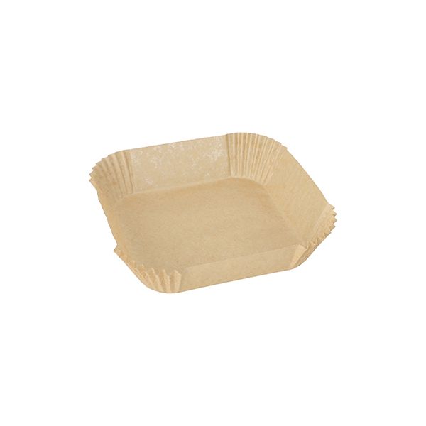 Backpapierzuschnitte für Heißluftfritteusen, 16 x 16 cm x 4,5 cm braun - Bild 1