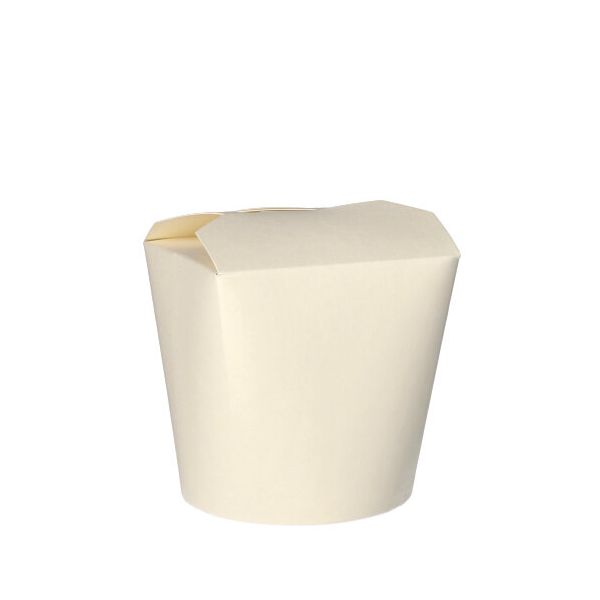 Bio-Nudelbox - Asia-Box aus Pappe "pure" 750 ml 10 x 10 x 8,5 cm weiss - Bild 1