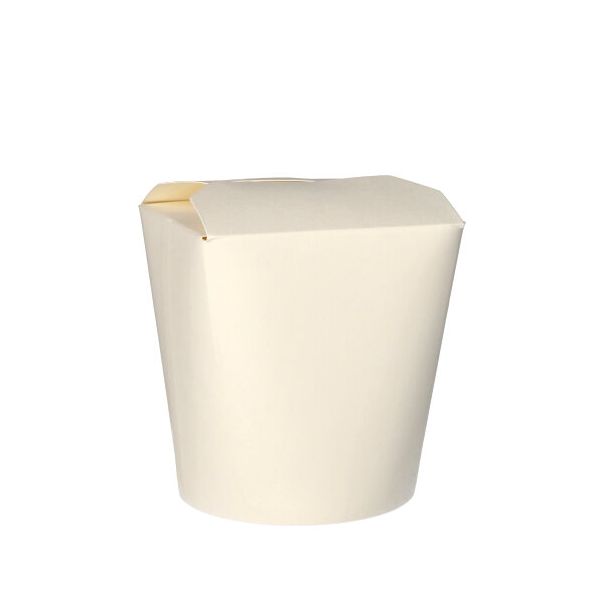 Bio-Nudelbox - Asia-Box aus Pappe "pure" 950 ml 11 x 10,5 x 9,3 cm weiss - Bild 1