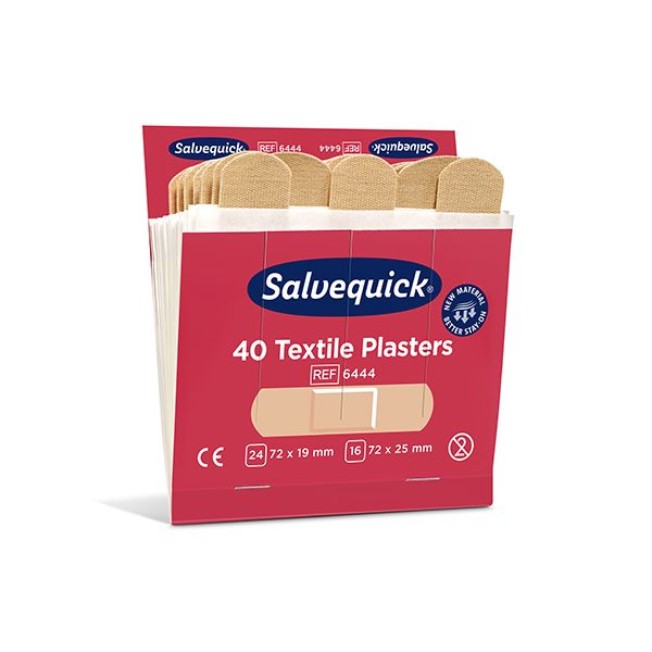 "Cederroth" Salvequick 40 Textile Pflaster rot, Pflaster-Refill
 - Bild 1