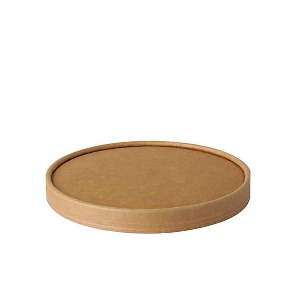 Deckel für Salatschalen To Go, Pappe, "pure", rund, Ø 15 cm, braun - Bild 1
