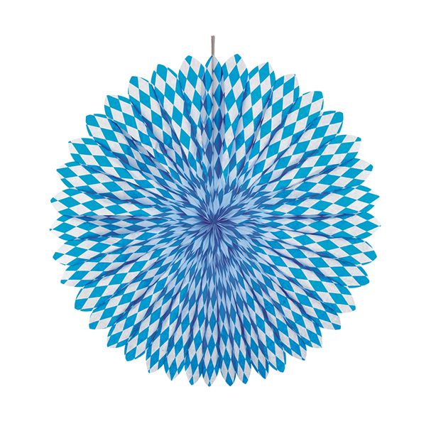 Dekofächer aus Papier Ø 75 cm "Bayrisch Blau" schwer entflammbar - Bild 1