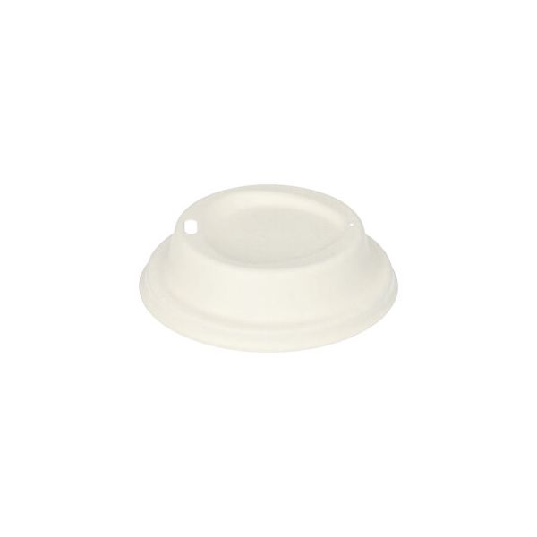 Dom-Deckel aus Zuckerrohr "pure" rund Ø 9 cm weiss - Bild 1