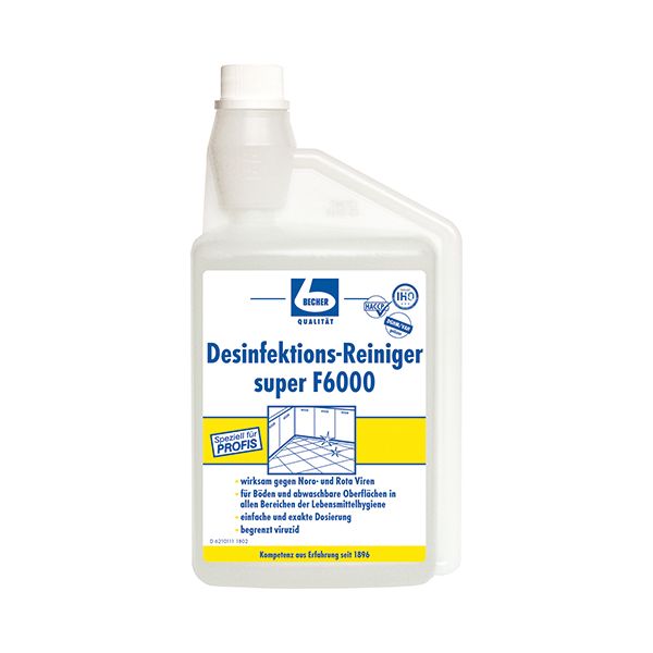 "Dr. Becher" Desinfektions-Reiniger 1 l super F6000 mit Dosierkopf - Bild 1