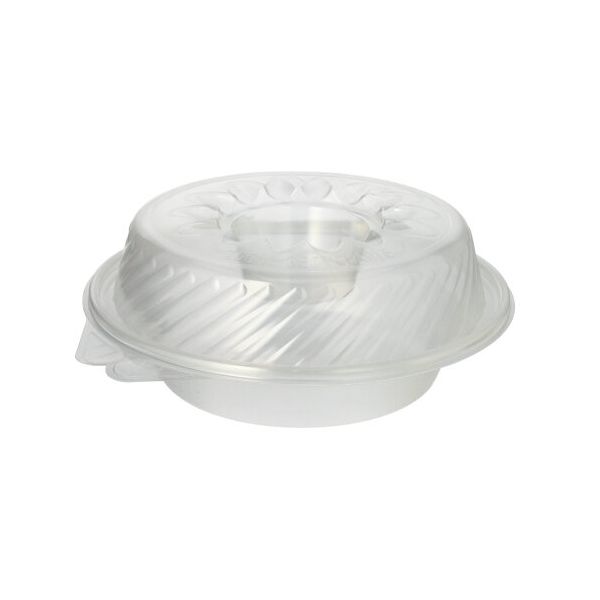 Feinkost- und Salatschalen mit Klappdeckel PP rund 950 ml 9,2 cm x 22 cm x 21,5 cm mit Dipfach - Bild 1