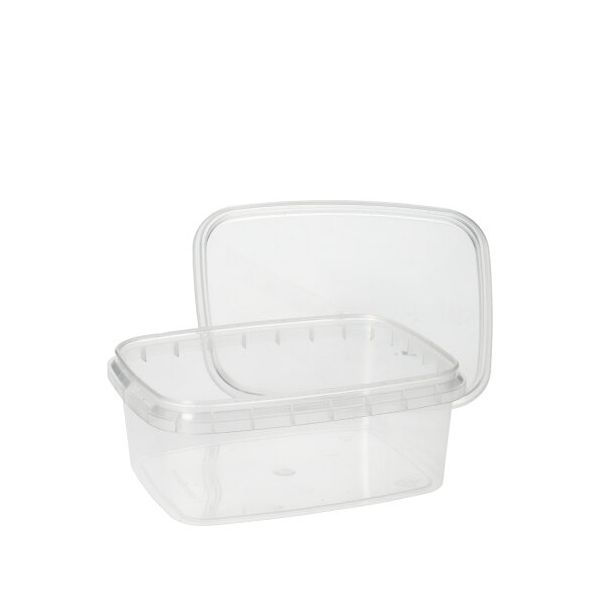 Feinkostbecher, PP eckig 250 ml 4 cm x 8,6 cm x 10,9 cm transparent mit Originalitätsverschluss - Bild 1