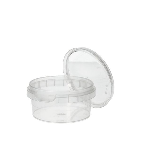 Feinkostbecher, PP rund 180 ml Ø 9,5 cm · 4,5 cm transparent mit Originalitätsverschluss - Bild 1