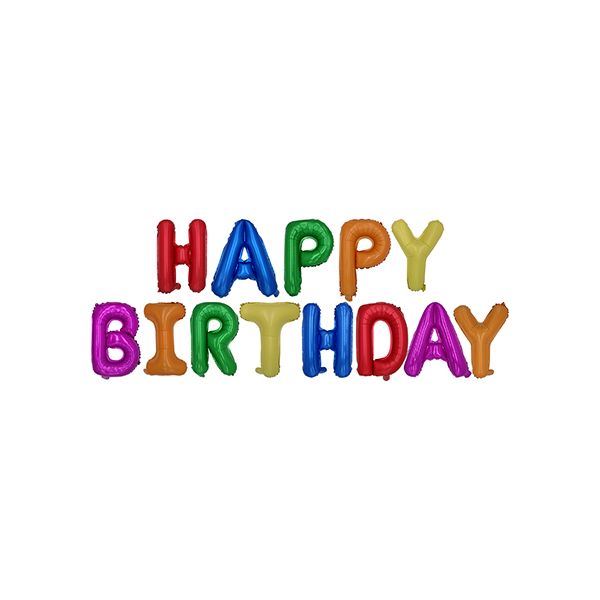 Geburtstag Luftballons aus Folie, farbig sortiert "Happy Birthday" - Bild 1