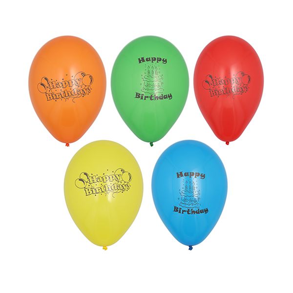 Geburtstagsluftballons Ø 22 cm farbig sortiert "Happy Birthday" - Bild 1