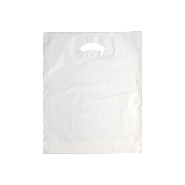 Griffloch-Tragetaschen, HDPE 44 x 36 x 9 cm weiss - Bild 1
