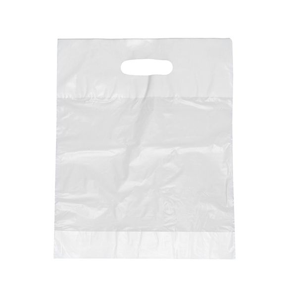 Griffloch-Tragetaschen, HDPE 50 x 45 x 8 cm weiss - Bild 1