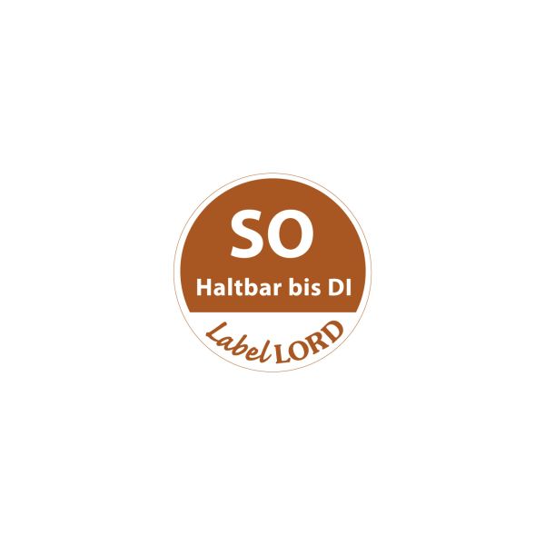 HACCP Etiketten Ø 19 mm braun "Aqualabel" SO haltbar bis DI, abwaschbar - Bild 1
