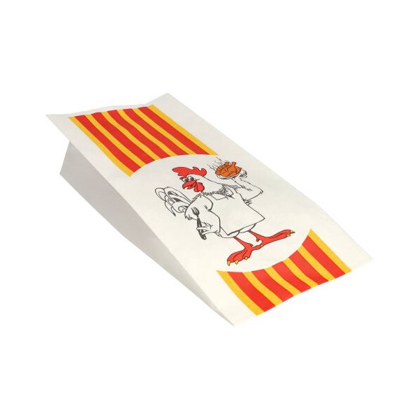 Hähnchenbeutel, Papier mit HDPE-Einlage, 28 x 13 x 8 cm, "Grillhähnchen"  - Bild 1