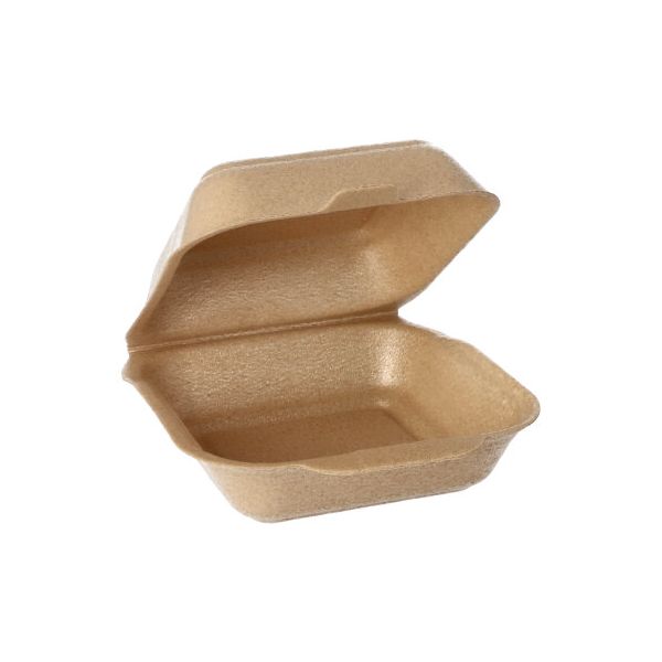 Hamburger-Boxen groß mit Klappdeckel, XPP 15 x 15 cm beige - Bild 1