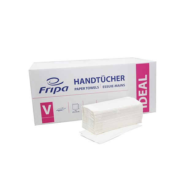 Handtuchpapier, V-Falz, 1-lagig, 23 x 25 cm, hochweiss Zick Zack  - Bild 1