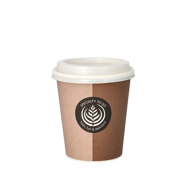 Heißgetränkebecher aus Pappe mit Deckel, 0,2 l mit Motiv "ToGo" - Bild 1