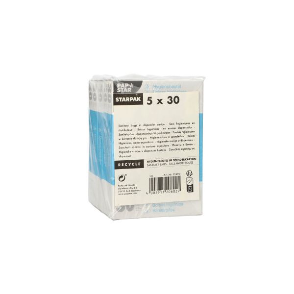 Hygienebeutel im Spenderkarton 28,5 x 8 x 7 cm weiss - Bild 1
