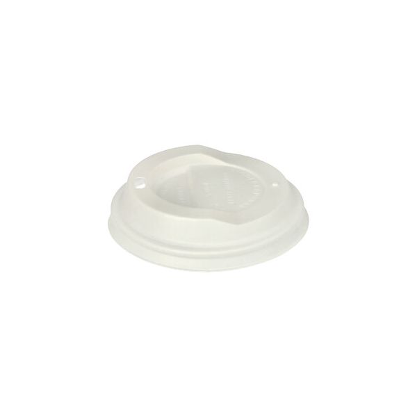 Kompostierbarer Deckel für Kaffeebecher ToGo "pure", Ø 9 cm weiss - Bild 1