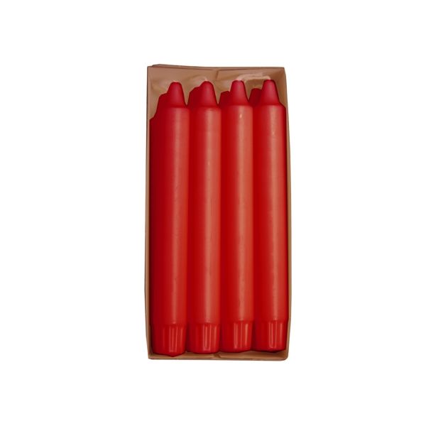 Kronkerzen Ø 2,4 cm · 20 cm rot aus 100 % Stearin - Bild 1