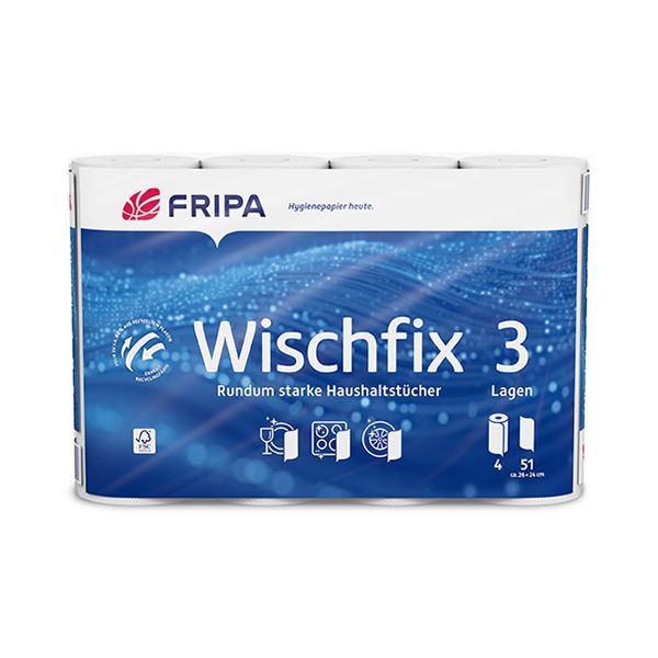 Küchenrollen 3-lagig, "Wischfix" weiß, 51 Blatt pro Rolle - Bild 1