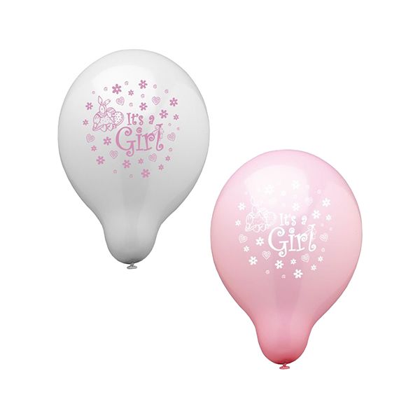 Luftballons für Babyparty Ø 25 cm "It's a girl" - Bild 1