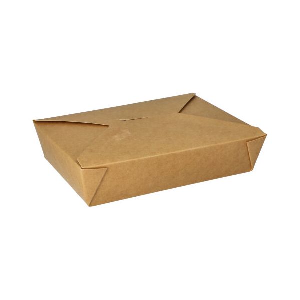 Lunchboxen, Pappe "pure" 1500 ml 15,5 x 21,5 cm x 4,8 cm braun - Bild 1