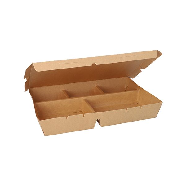 Lunchboxen aus Pappe, 5-geteilt, gesamt 900 ml 4,2 cm x 18,8 x 27,3 cm  - Bild 1