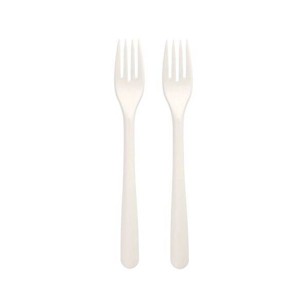 Mehrweg-Gabeln "Folia" C-PLA 19 cm weiss - Bild 1