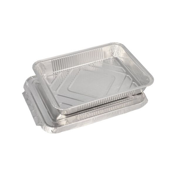 Menüschalen + Deckel, Alu ungeteilt 930 ml 3 x 17,7 x 22,5 cm - Bild 1