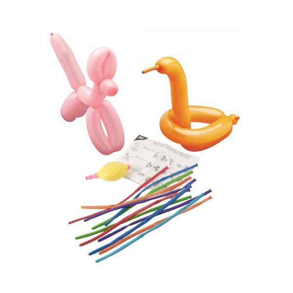 Modellierballons 115 cm farbig sortiert mit Pumpe und Aufbauanleitung - Bild 1