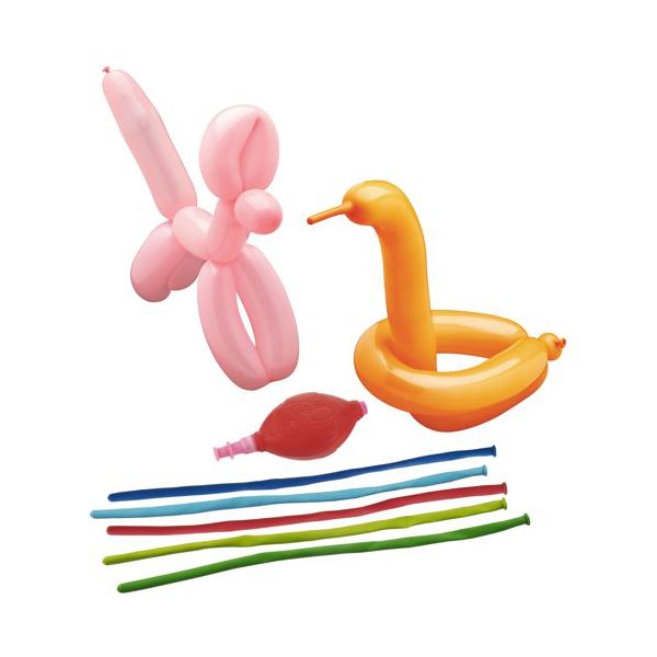 Modellierballons 120 cm farbig sortiert mit Pumpe - Bild 1