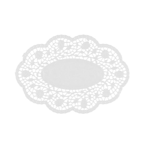 Mokkadeckchen oval 22 x 15 cm weiss - Bild 1