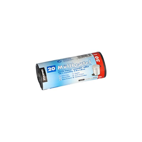 Müllbeutel, 30 l, grau, H 60 x B 50 cm - Bild 1